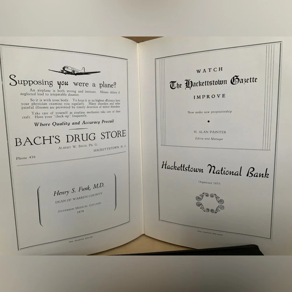 WW II era,  HACKETTSTOWN NJ HIGH SCHOOL YEAR BOOKS - Picture 16 of 16
